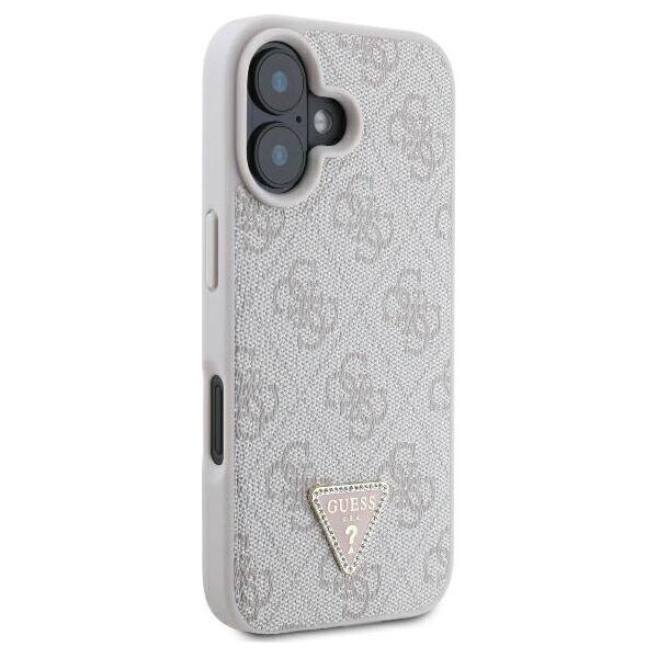 Original Case IPHONE 16 Guess Hardcase Leather Metal Logo Strass Crossbody + Smycz (GUHCP16SP4TDSCPP) pink 3666339328726