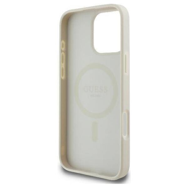 Original Case IPHONE 16 PRO Guess Hardcase Peony Script Logo MagSafe (GUHMP16LPGPYSH) white 3666339345587