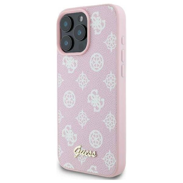 Original Case IPHONE 16 PRO Guess Hardcase Peony Script Logo MagSafe (GUHMP16LPGPYSP) pink 3666339345549