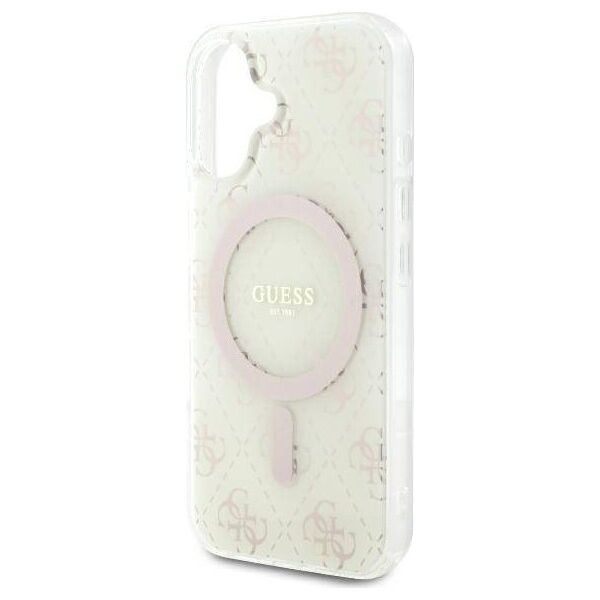 Original Case IPHONE 16 PLUS Guess Hardcase IML 4G Background MagSafe (GUHMP16MH4DTEH) white 3666339302160