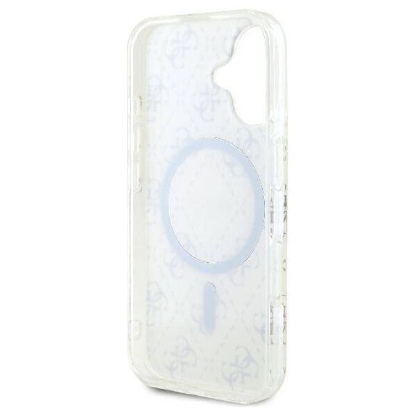 Original Case IPHONE 16 PLUS Guess Hardcase IML 4G Background MagSafe (GUHMP16MH4DTEH) white 3666339302160