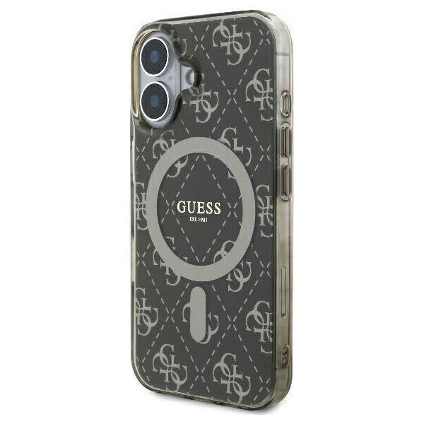 Original Case IPHONE 16 PLUS Guess Hardcase IML 4G Background MagSafe (GUHMP16MH4DTEW) brown 3666339301712