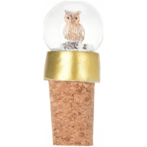 Dekoracja świąteczna Home Styling Collection Świąteczny korek do butelki z ozdobną kulą śnieżną
