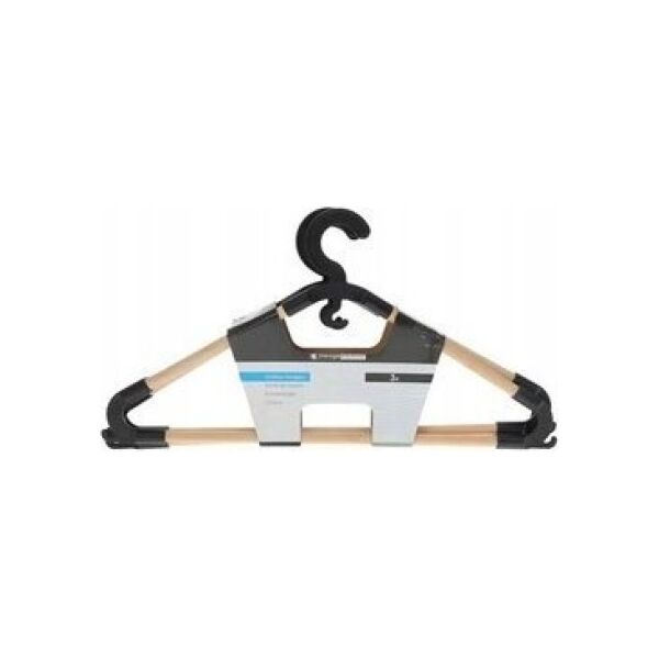 Storage Solutions Wieszak na ubrania do szafy, drewno sosnowe i wstawki z PP, 3 sztuki