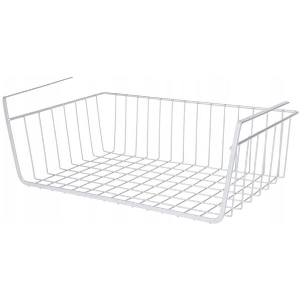 Storage Solutions Koszyk podwieszany na owoce, metalowy, jasnoszary, 40 x 25,5 x 14,3 cm