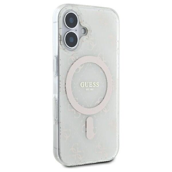 Original Case IPHONE 16 Guess Hardcase IML 4G Background MagSafe (GUHMP16SH4DTEH) white 3666339302153