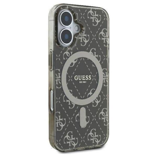 Original Case IPHONE 16 Guess Hardcase IML 4G Background MagSafe (GUHMP16SH4DTEW) brown 3666339301705