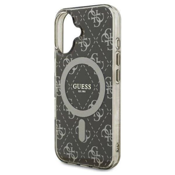 Original Case IPHONE 16 Guess Hardcase IML 4G Background MagSafe (GUHMP16SH4DTEW) brown 3666339301705