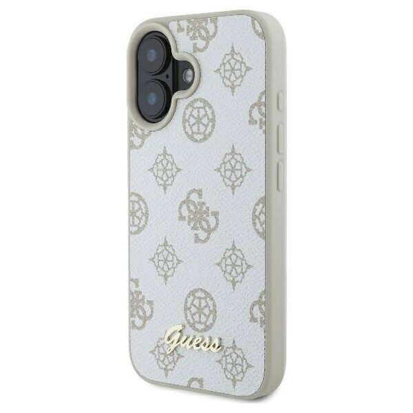 Original Case IPHONE 16 Guess Hardcase Peony Script Logo MagSafe (GUHMP16SPGPYSH) white 3666339345563