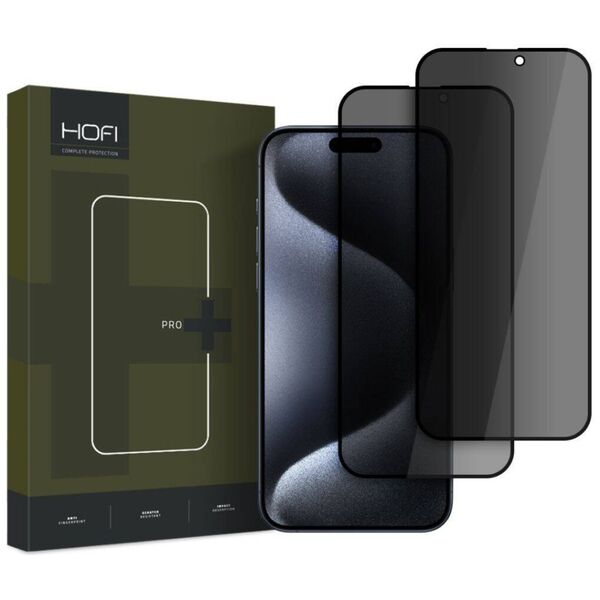 Tempered Glass IPHONE 16 PRO MAX Hofi Anti Spy Glass Pro+ 2-Pack 5906302310890