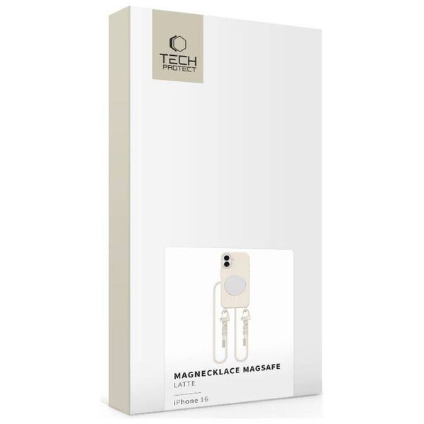 Case IPHONE 16 Tech-Protect Magnecklace MagSafe Latte creamy 5906302311910