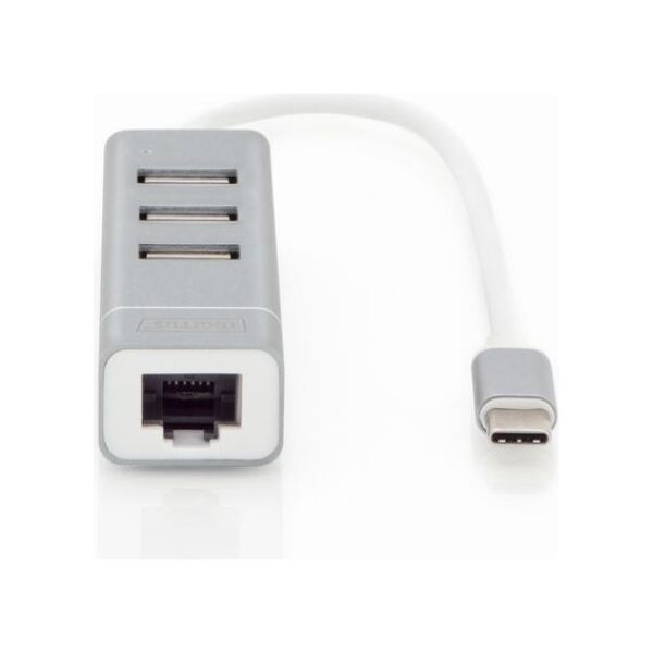 HUB USB Digitus 1x RJ-45  + 3x USB-A 2.0 (DA-70253)