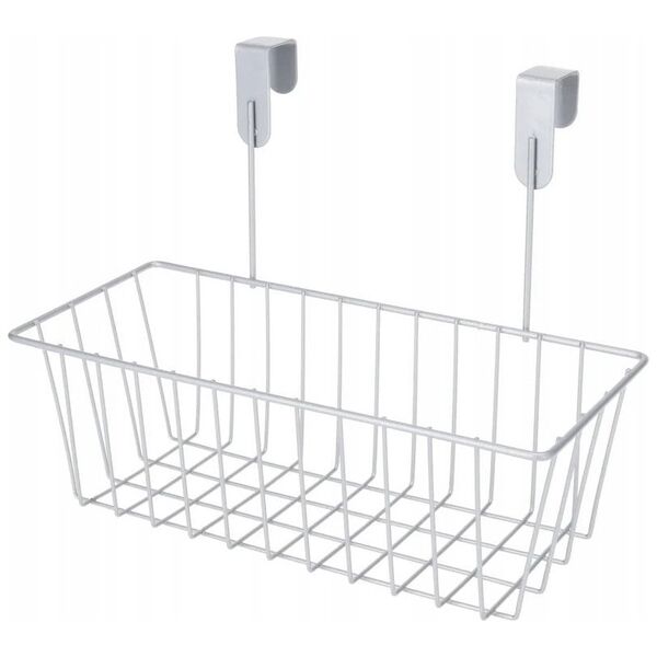 Storage Solutions Organizer metalowy zawieszany na drzwi szafki kuchennej, szary, 28 x 15 x 21 cm