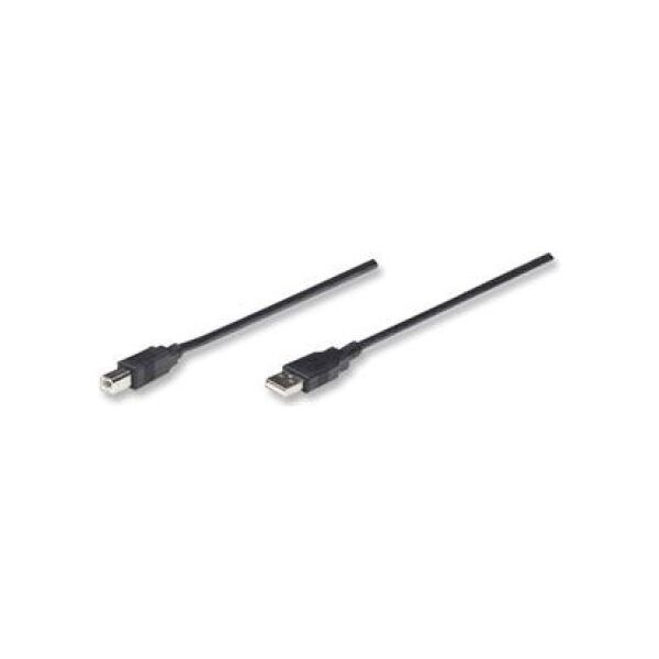 Kabel USB Manhattan USB-A - USB-B 3 m Czarny (333382)