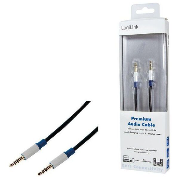 Kabel LogiLink Jack 3.5mm - Jack 3.5mm 1.5m czarny (BASC15)