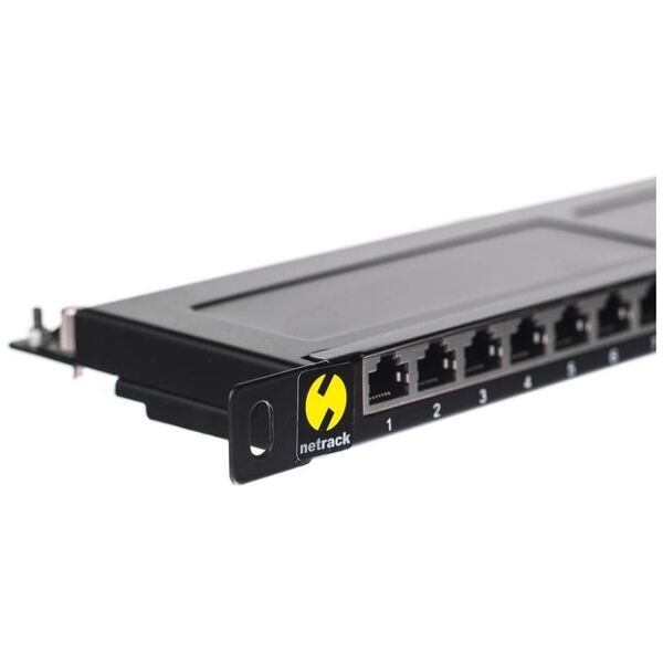 NetRack Patch panel 19'' 0,5U 24-porty Kat. 6 FTP Czarny (104-13)