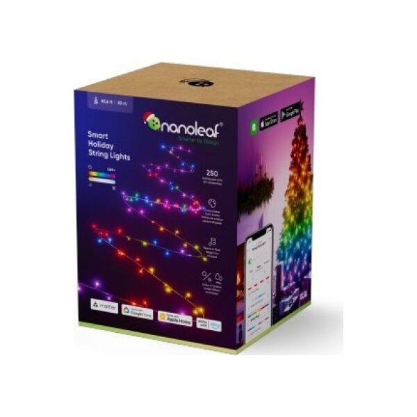 Nanoleaf Nanoleaf Holiday String Light - świąteczne lampki choinkowe wenętrzne/zewnętrzne 20m (250 LED w tym kontroler) (technologia Matter) (black)