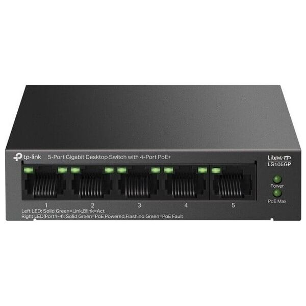 Switch TP-Link TP-Link LiteWave switch LS105GP (5xGbE, 4xPoE+, 65W, fanless)