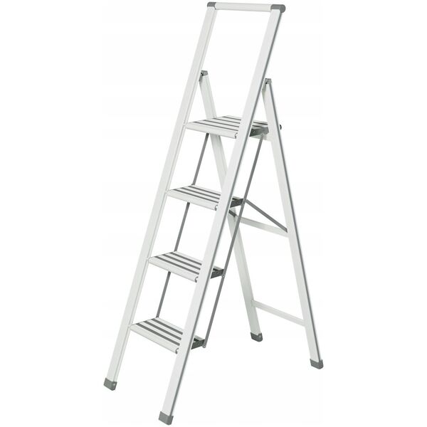 Wenko Aluminiowa drabina, 4-stopniowa - kolor biały, WENKO