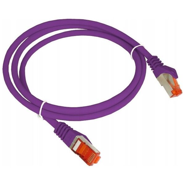 Alantec Patch-cord ALANTEC kat.6A S/FTP fioletowy 0,5m LSOH