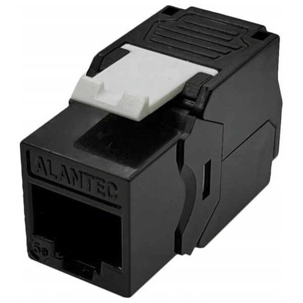 Adapter AV Alantec Moduł keystone RJ45 beznarzędziowy UTP kat.5e, SLIM, kolor czarny ALANTEC