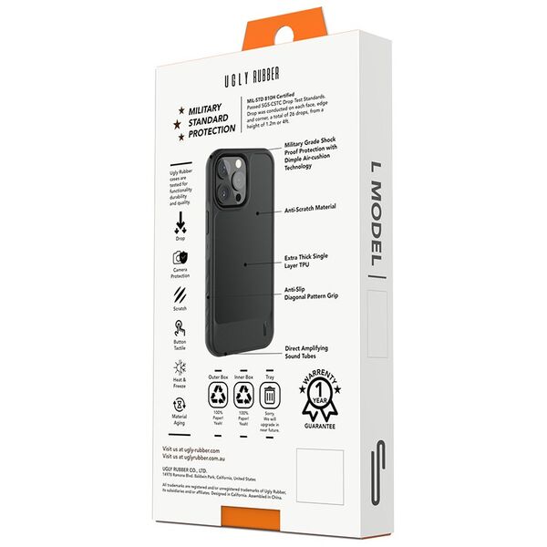 Ugly Rubber L case for iPhone 13 Pro 6,1&quot; black 8809791596554