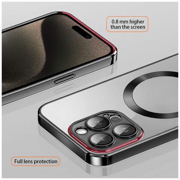 Vmax Electroplating Mag TPU case for iPhone 16 Plus 6,7&quot; black 6976757304262