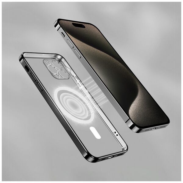 Vmax Electroplating Mag TPU case for iPhone 16 Plus 6,7&quot; black 6976757304262