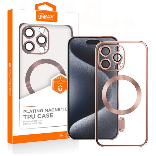 Vmax Electroplating Mag TPU case for iPhone 16 Plus 6,7&quot; rose gold 6976757304286