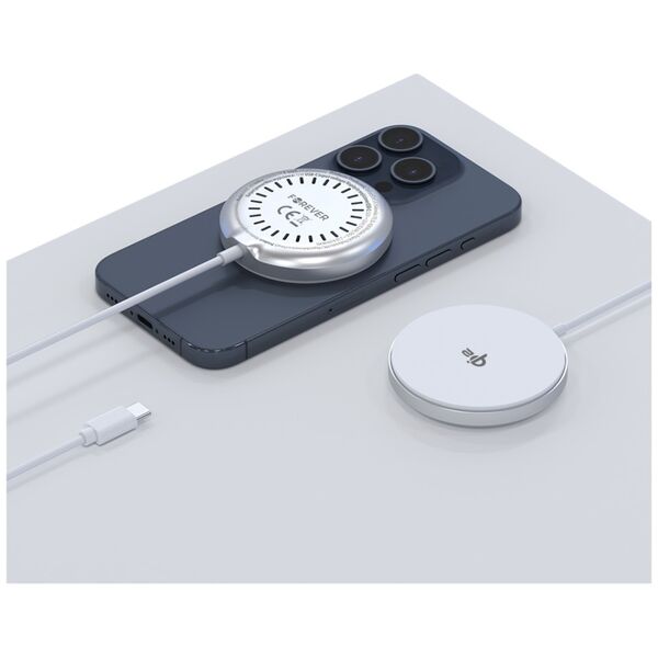 Forever MAWC-300 magnetic wireless charger Qi2 15W silver 5907457788541