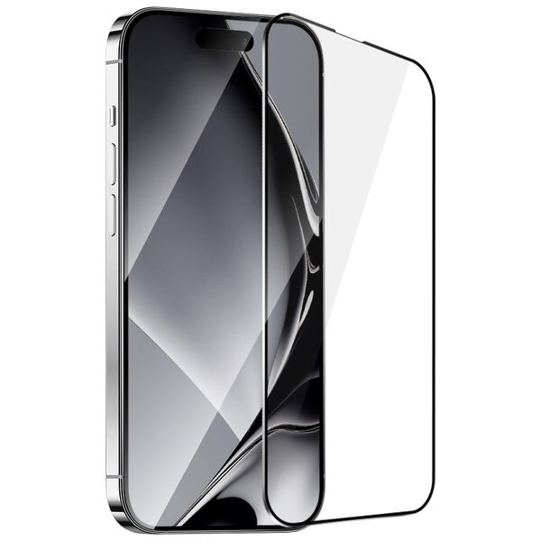 Tempered glass metal frame for iPhone 16 6,1&quot; black frame 5900495756527