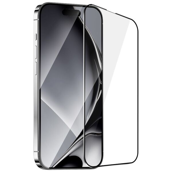 Tempered glass metal frame for iPhone 16 Plus 6,7&quot; black frame 5900495756558
