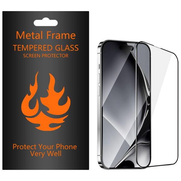 Tempered glass metal frame for Samsung Galaxy A24 4G / A25 5G black frame 5900495756664