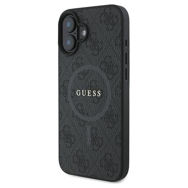 Guess case for iPhone 16 Plus 6,7&quot; GUHMP16MG4GFRK black hardcase 4G Ring Classic Logo MagSafe 3666339327217
