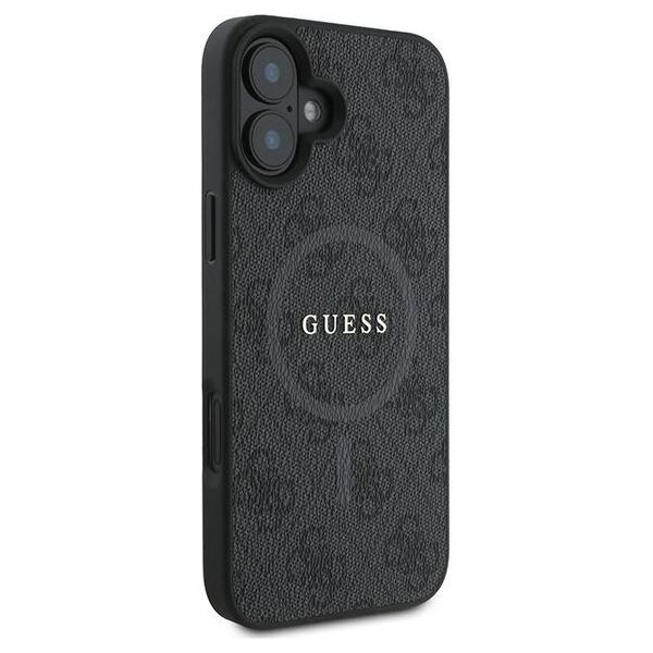 Guess case for iPhone 16 Plus 6,7&quot; GUHMP16MG4GFRK black hardcase 4G Ring Classic Logo MagSafe 3666339327217