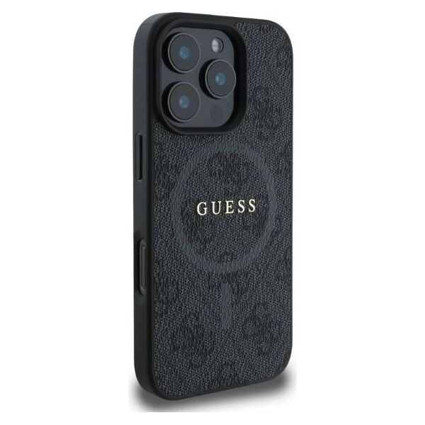Guess case for iPhone 16 Pro Max 6,9&quot; GUHMP16XG4GFRK black hardcase 4G Ring Classic Logo MagSafe 3666339327231
