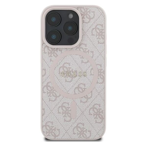 Guess case for iPhone 16 Pro 6,3&quot; GUHMP16LG4GFRP pink hardcase 4G Ring Classic Logo MagSafe 3666339327347