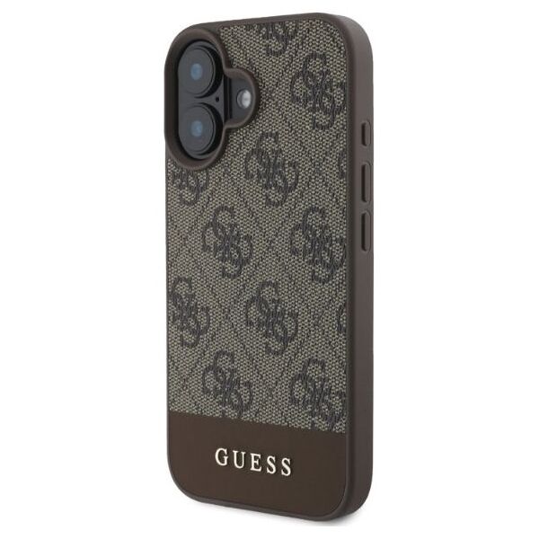 Guess case for iPhone 16 6,1&quot; GUHCP16SG4GLBR brown hardcase 4G Bottom Stripe 3666339344924