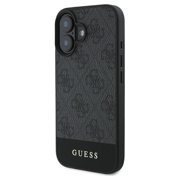 Guess case for iPhone 16 6,1&quot; GUHCP16SG4GLGR grey hardcase 4G Bottom Stripe 3666339344962