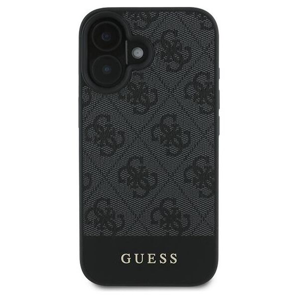 Guess case for iPhone 16 Plus 6,7&quot; GUHCP16MG4GLGR grey hardcase 4G Bottom Stripe 3666339344979