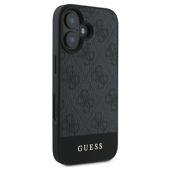 Guess case for iPhone 16 Plus 6,7&quot; GUHCP16MG4GLGR grey hardcase 4G Bottom Stripe 3666339344979