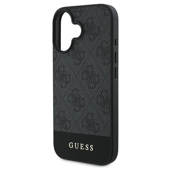 Guess case for iPhone 16 Plus 6,7&quot; GUHCP16MG4GLGR grey hardcase 4G Bottom Stripe 3666339344979
