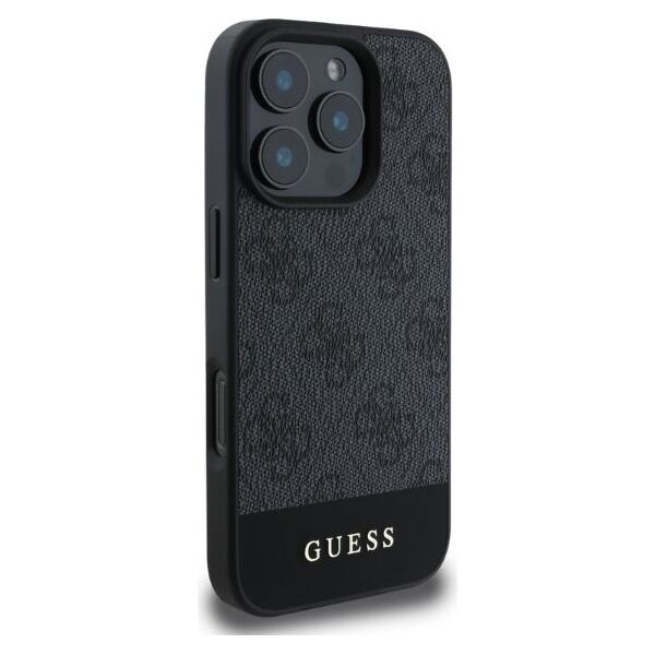 Guess case for iPhone 16 Pro Max 6,9&quot; GUHCP16XG4GLGR grey hardcase 4G Bottom Stripe 3666339344993