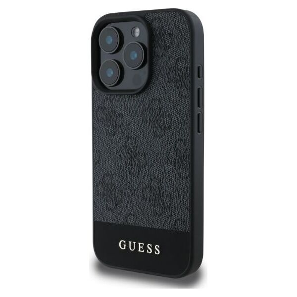 Guess case for iPhone 16 Pro Max 6,9&quot; GUHCP16XG4GLGR grey hardcase 4G Bottom Stripe 3666339344993