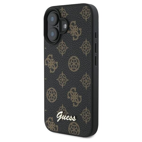 Guess case for iPhone 16 Plus 6,7&quot; GUHMP16MPGPYSK black hardcase PU Peony Script MagSafe 3666339342333