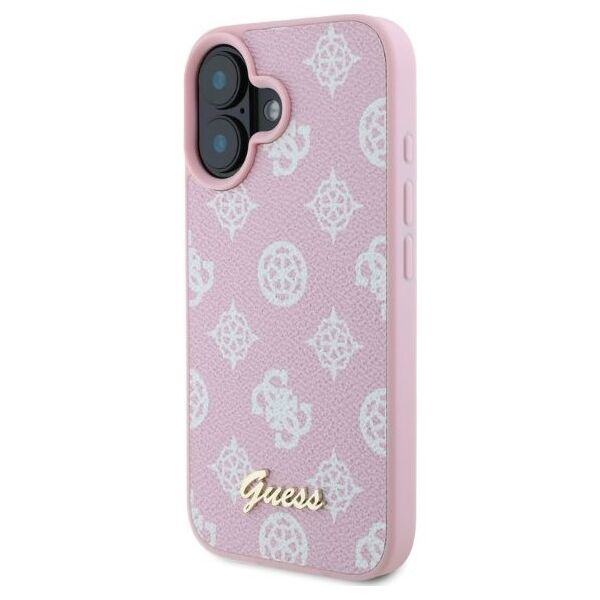 Guess case for iPhone 16 6,1&quot; GUHMP16SPGPYSP pink hardcase Peony Script MagSafe 3666339345525