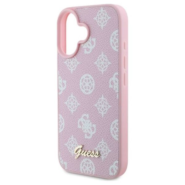 Guess case for iPhone 16 6,1&quot; GUHMP16SPGPYSP pink hardcase Peony Script MagSafe 3666339345525