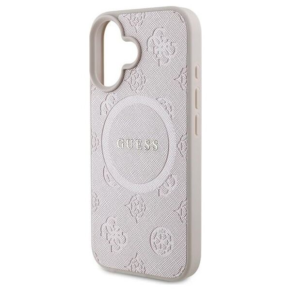 Guess case for iPhone 16 Plus 6,7&quot; GUHMP16MPSAPSMEP pink hardcase Saffiano Peony Classic Logo MagSafe 3666339328108
