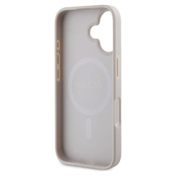 Guess case for iPhone 16 Plus 6,7&quot; GUHMP16MPSAPSMEP pink hardcase Saffiano Peony Classic Logo MagSafe 3666339328108