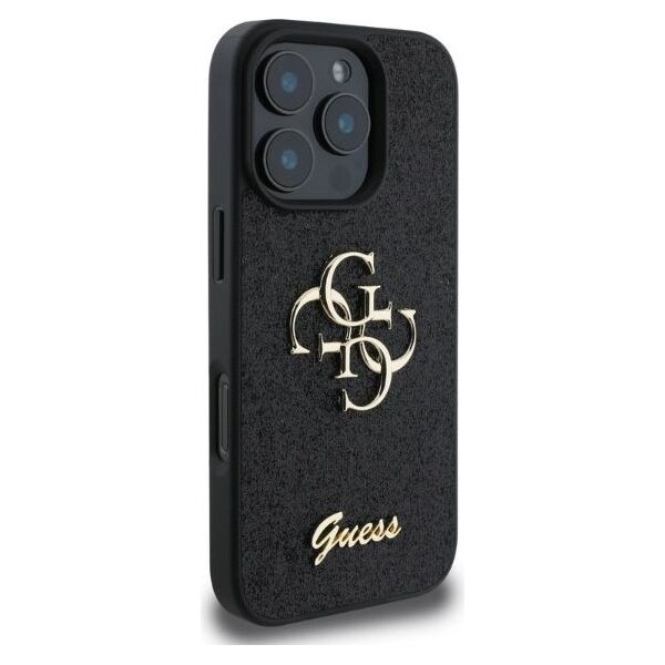 Guess case for iPhone 16 Pro 6,3&quot; GUHCP16LHG4SGK black hardcase Fixed Glitter Big 4G 3666339328467